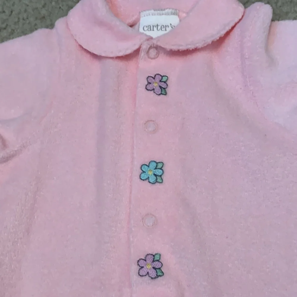 Carter’s Vintage Floral Footie Pajamas Cotton Polyester 0-3 Months Pink Purple